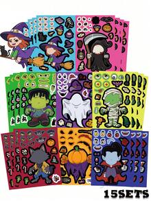 8/24/40/80 pezzi Adesivi decorativi per Ognissanti, Adesivi a tema Ognissanti, Gadget per feste di Ognissanti, Forniture per attività e artigianato