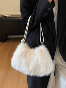 Autumn/Winter Niche Fluffy Handbag For Women, 2025 New Versatile Crossbody Shoulder Underarm Furry Bag