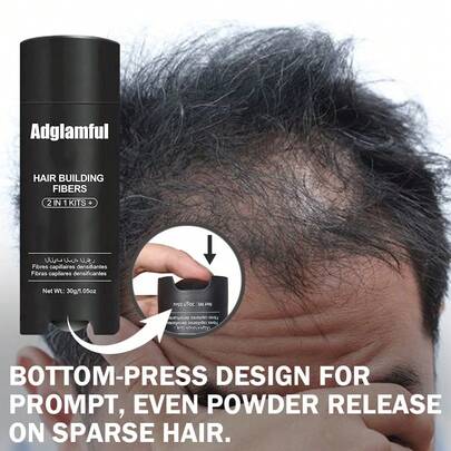 30g Fiber Hair Building Fibers With Pressure Bottom, Large And Stable Powder Output, 20 Seconds Quick Fill For Sparse Hair, Gentle And Non-Irritating, Suitable For People With Thinning Hair On Top Of Head