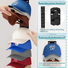 2pcs Baseball Cap Storage Rack, Strong Adhesive Wall Mounted Hat Holder, Multi-Layer Hat Display Shelf, Wall Hanging Cap Hook Suitable For Closet And Bedroom, Keeps Hats Neat And Wrinkle-Free, Suitable As Gifts For All Occasions - Multicolor - View 7