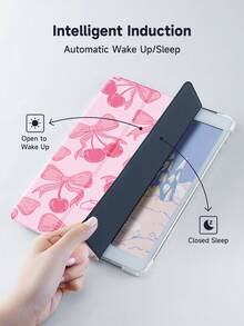 粉色樱桃图案保护套，兼容 iPad 10.2 英寸（2021/2020）、iPad 第 9/8 代、iPad (A16) 11 英寸（第 11 代，2025）、Galaxy Tab A8 10.5 英寸（2022），带笔槽的平板电脑保护套，兼容 Kindle Paperwhite 第 12 代（2024）、Kindle（第 11 代，2024）（6 英寸），支持自动睡眠/唤醒功能。 - 彩色 - 查看 5