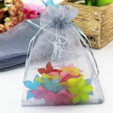 2025Organza Gifts Bags Sets Of 50 Drawstring 4x6 Inch Pink For Baby Shower,Girl Birthday,Party Favors,Wedding,Bridal Shower,Graduation,Halloween,Bulk Sheer Fabric Mesh Tie Sack For Jewelry,Candy - 灰色 - 查看 7