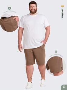 Kit 2 Bermuda Shorts Men's Plus Size Adjustable Sweatshirt - Ceniza y plomo - Ver 7