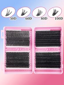 640 件单根睫毛，10D+20D+30D+40D/30D+40D+50D+60D/50D+60D+80D+100D DIY 睫毛簇 10-16 毫米 D 卷睫毛，带睫毛，适合在家自己佩戴、音乐节、日常外出 睫毛簇、睫毛簇、单根睫毛、睫毛、假睫毛 - D - 查看 5