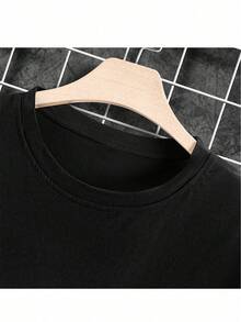 Camiseta gráfica de Evanescent para hombres - Algodón suave, negra con patrón abstracto blanco, cuello redondo, manga corta, camiseta casual, ideal para fans, ropa casual| Camiseta de cuello redondo| Material de algodón - Negro - Ver 5