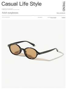 1 PC Men's Acrylic Bohemian Oval Frame Fashion Glasses For Festive Outings Holiday Accessories For Summer Beach Vacation,Outdoor,Travel Back To School Fashionable Preppy School Look