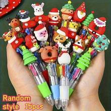 8pcs Random Christmas Ballpoint Pens - Reindeer/Snowman Designs, 4-In-1 Colors, Comfortable Writing, Suitable For Office/Party/Back-To-School Prizes, Essential Christmas Gifts, Stocking Stuffers, Holiday Favors, Party Supplies, Fun Stationery, Reliable Ink, Durable Plastic, Writing Essentials, Multi-Pack Pens, Office Workers, Party Planners