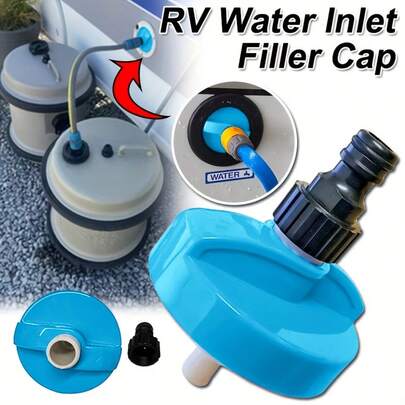 1 pezzo Tappo valvola di ingresso del serbatoio dell'acqua per camper, Adattatore rapido per tubo flessibile di ingresso per camper