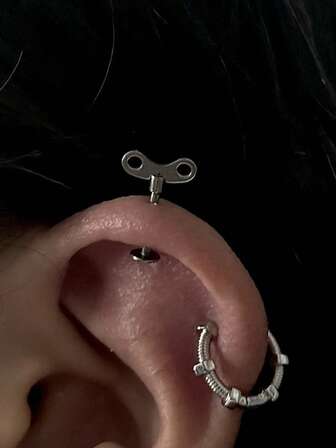 1 pieza Joyería de perforación de labios y faciales con engranaje mecánico industrial - Acero inoxidable, para mujeres - Joyería de perforación gótica con estilo para uso diario y de fiesta - Perforaciones, accesorio único, metal de alta calidad, moda alternativa