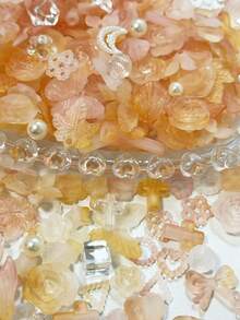 100pcs/70g Matte Blue Rose Beads Material, DIY Bracelet, Necklace, Phone Case, Jewelry, Handmade Craft, Multi-Purpose Beading, Gift For Friends, With Holes