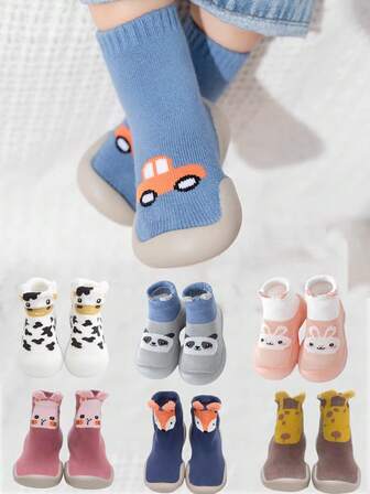 1双6-36个月婴儿防滑鞋袜男童女童初学走路鞋软底运动鞋幼儿婴儿袜子