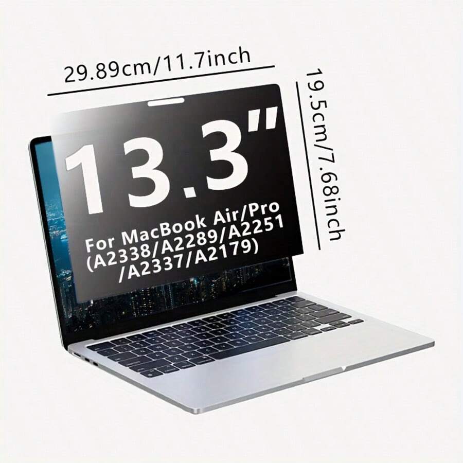 13-Inch Anti-Glare, Anti-Blue Light Privacy Film With 360° Privacy Protection And Eye-Friendly Design. Compatible With MacBook Models A1932/2179/1706/1708/1989/2159/2289/2251/2337/2338/(M2) - Black - View 1