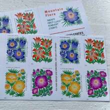 1 Sheet/20 Pieces, 5 Sheets/100 Pieces In Total, 2022 Mountain Flora Forever Postage Stamps, Suitable For Letters, Postcards, Invitations, Holiday Cards, Wedding Invitations, Birthday Cards, Thank-You Letters.
