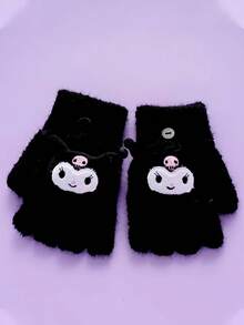 Sanrio 1 Peça Luvas Quentes e Fofas de Desenho Animado Sanrio para Crianças, Luvas Quentinhas e Confortáveis com Parte Superior Reversível, Adequadas para Uso Diário no Outono/Inverno