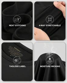 3 PCS Long Sleeve Thermal Shirts For Women Tops Long Johns Lightweight Winter Clothes Warm Base Layer - Đen Đen Đen - Xem 5