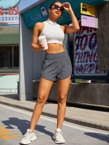 Women's Athletic Shorts High Waisted Running Short Pocket 2.5" Sporty Shorts Gym Elastic Workout Shorts Womens Athletic Shorts High Waisted Running Quick Dry Gym Workout Shorts With Zipper Pockets Women's Shorts,Womens Casual Shorts,Ladies Shorts,Women's Summer Shorts Women's High Waisted Shorts,Women's Casual Stretch Shorts,Women's Denim Shorts,Women's Linen Shorts,Women's Biker Shorts,Women's Athletic Shorts,Women's Flowy Shorts Valentine's Day Shorts For Women,Valentine's Day Women's Shorts,Valentine's Day Casual Shorts For Women,Women's Shorts For Valentine's Day Valentine's Day Clothes Valentine's Day Gift - 深灰色 - 查看 2