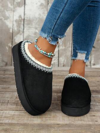 Dammode Plysch Varm Minimalistisk Enfärgad Inomhus Utomhus Resor Semester Hem Tofflor