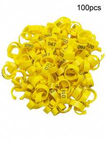 100个红绿鸽脚环，内径8毫米，塑料夹扣开口腿环，编号001-100，适用于鸟类鹦鹉赛跑训练 - 彩色 - 查看 7