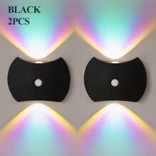 Luz de pared LED con sensor inteligente, lámpara de pared con sensor de movimiento interior, luz de pared LED inalámbrica, lámpara de pared, luz nocturna con batería, diseño adhesivo, giratoria, portátil, fácil de instalar, temperatura de color y brillo ajustables - Multicolor - Ver 14