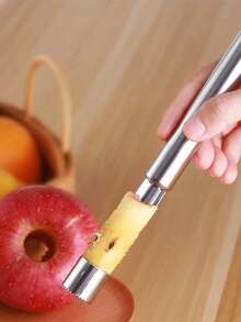 1pc Stainless Steel Fruit Corer, Silver Apple Core Remover Tool, Multifunction Kitchen Utensil