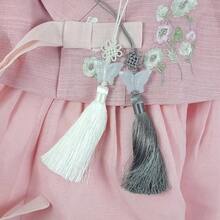 Jade Norigae - Korean Traditional Tassel Charm With Elegant Knot - Accessory Chuseok Gifts - Grey - View 3