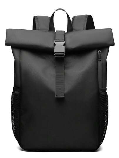 Lätt enfärgad rullgardinsryggsäck - 15,6-tums snygg affärslaptopväska, skolväska med stor kapacitet för studenter, pendlarväska för arbete, affärsresor och resor, ryggsäck för män