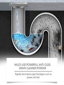 2pcs Drain Cleaner Powder, Household Kitchen & Bathroom Drain Clog Remover - Powdery - View 7