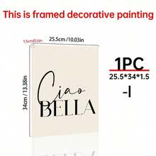 1pc Ciao Bella Poster Decoration, Wall Art, Girly Room Decor, Cute Wall Art, Pink Retro Poster, Wall Decoration Poster, Wall Canvas Decoration, Ideal Gift For Bedroom Living Room