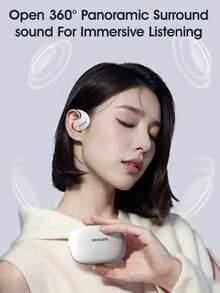 Philips True Wireless Earbuds, TAT2708, Open-Ear Clip Design, Premium Sound Quality, Fit for Sports, Noise Reduction - 黑色 - 查看 4