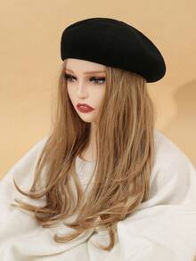 Minimalist Solid Beret - Black - View 4