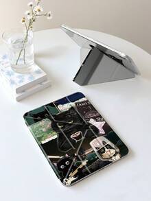 1pc Cool Coffee Cat Dual-Sided Acrylic Transparent Crystal Backboard Shockproof Sleep/Wake Tablet Case Compatible With IPad (A16) 11th Gen 11-Inch 2025 Case, IPad 9th/ 8th/ 7th Generation 10.2 Inch Case, 3+Y Fold Anti-Bend, Built-In Pencil Slot, Perfect Daily Protection - Multicolor - View 3