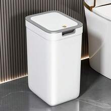Wall-Mounted Bathroom Trash Can Small Trash Can Dog Proof: Odor-Sealing, Touchless, And Space-Saving - Durable Plastic, Rectangular Design With Quiet Close Lid, Space-Saving Solution For Bathrooms, Bathroom Trash Can