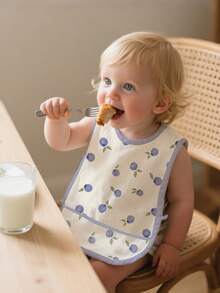 1 Stück Baby Fütterungslätzchen mit Krümelklappe, einstellbares wasserdichtes ärmelloses Zahnen Lätzchen Set, Kleinkind Säugling Andenken Geschenk für Babyparty, 6-24 Monate