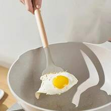 12 Piece /Set Of High-End Non Stick Silicone Kitchen Utensils With Ergonomic Wooden Handle - Heat-Resistant And Easy To Clean, Suitable For Cooking And Baking, And Durable - Ideal Choice For School And Home Cooking Enthusiasts