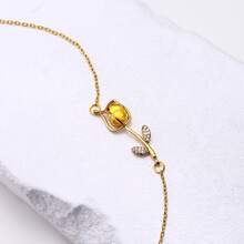 1件优雅甜美浪漫月光石锆石郁金香花朵吊坠项链，不锈钢链时尚首饰，送给朋友或爱人的礼物 - 鬱金香項鍊 - 查看 4