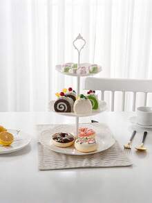2set/1set 3-Layer White Cake Stand, Cookie Tray And Cupcake Tower, Ideal For Decorating Cakes On Weddings, Graduation Parties And Other Occasions/Holidays & Party Supplies / Cake Decorating Supplies /Cupcake Stands/Room Decor/Halloween Decor/Halloween/Fall Decor/Home Decor/Fall Decorations For Home/Kitchen Accessories