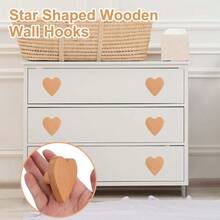 1/2 件心形木质旋钮单孔榉木把手木质橱柜把手抽屉柜把手带螺丝和膨胀管 - 愛心款 - 查看 10