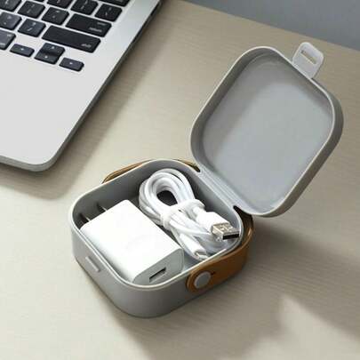Multi-Functional Portable Storage Box For Data Cables, Bluetooth Earphones, And Chargers - New Carry-On Design