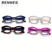 New Retro Cat Eye Blue Light Blocking Glasses Unisex Color Block Prescription Eyeglasses