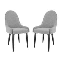 Dining Chairs Set Of 2, Modern Upholstered Fabric Kitchen Chairs, Dining Table Chairs With High Back And Metal Legs - Grey - View 1