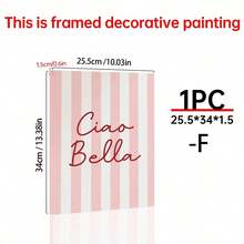 1pc Ciao Bella Poster Decoration, Wall Art, Girly Room Decor, Cute Wall Art, Pink Retro Poster, Wall Decoration Poster, Wall Canvas Decoration, Ideal Gift For Bedroom Living Room