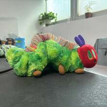9.8 英寸毛毛虫软玩具绿色毛毛虫毛绒动物娃娃可爱非常饥饿创意礼物适用于家居装饰、家居装饰玩具、毛绒、变色龙玩具、动物、手偶、布娃娃、毛绒玩具、泡菜毛绒、加重玩具、饥饿的毛毛虫、填充动物、毛绒