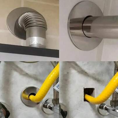 5 pezzi Piastra di copertura in acciaio inossidabile autoadesiva per tubi dell'acqua e rubinetti, accessori decorativi