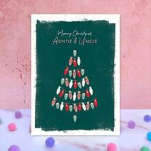 1 Peça Cartão de Feliz Natal para Tia e Tio - Cartão Festivo de Férias com Envelope para Família, Cartão de Nota Sazonal Verde Escuro para Parentes Especiais - Multicolorido - Visão 3