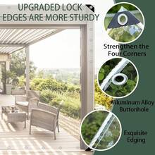 1pc Heavy Duty Clear Tarp With Grommets, PVC Vinyl Transparent Tarp, Heavy Duty Waterproof Snowproof Winter Porch Enclosure, Clear Rainproof Canopy Cloth