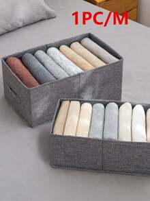 1/2pcs Grey Fabric Foldable Bra & Underwear Storage Box, Washable Closet Organizer - Grey - View 7
