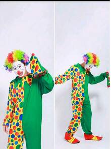 2pcs Adult Clown Costume Set For Holiday Party, Stage Makeup, Ball Performance, Halloween - Set - View 7