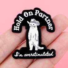 1pc Cartoon Slogan Enamel Lapel Pin - Cute Badge For Backpacks And Clothes Jewelry Costume Accessories Bag Charms Office Accessories