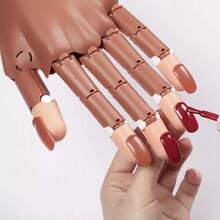 Nail Acrylic Gel Practice Hand 100 Pcs Nail Tips Flexible Training Nail Art Tip - Brown - View 9