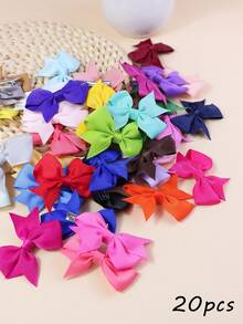 10/20pcs Random Color Puppy Hair Clips, Alligator Clips, Hair Pins, Headbands, Ribbed Ribbons, Dog Bow Hair Clips, Hair Accessories, Suitable For Daily Wear - Multicolor - View 6